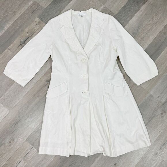 Cabi Artist Style Tunic Long Line Jacket Ivory Medium Pleated Button Front - Picture 16 of 16